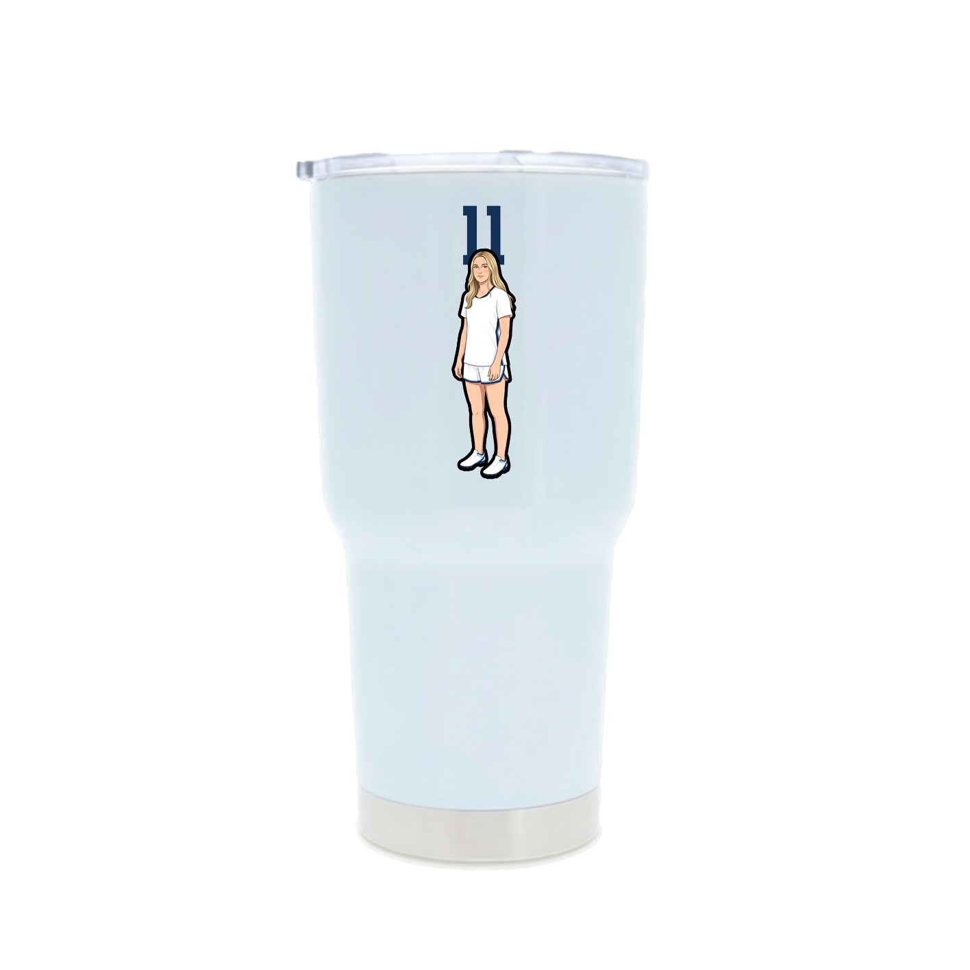 30oz Stainless Steel Tumbler — Number Top in White