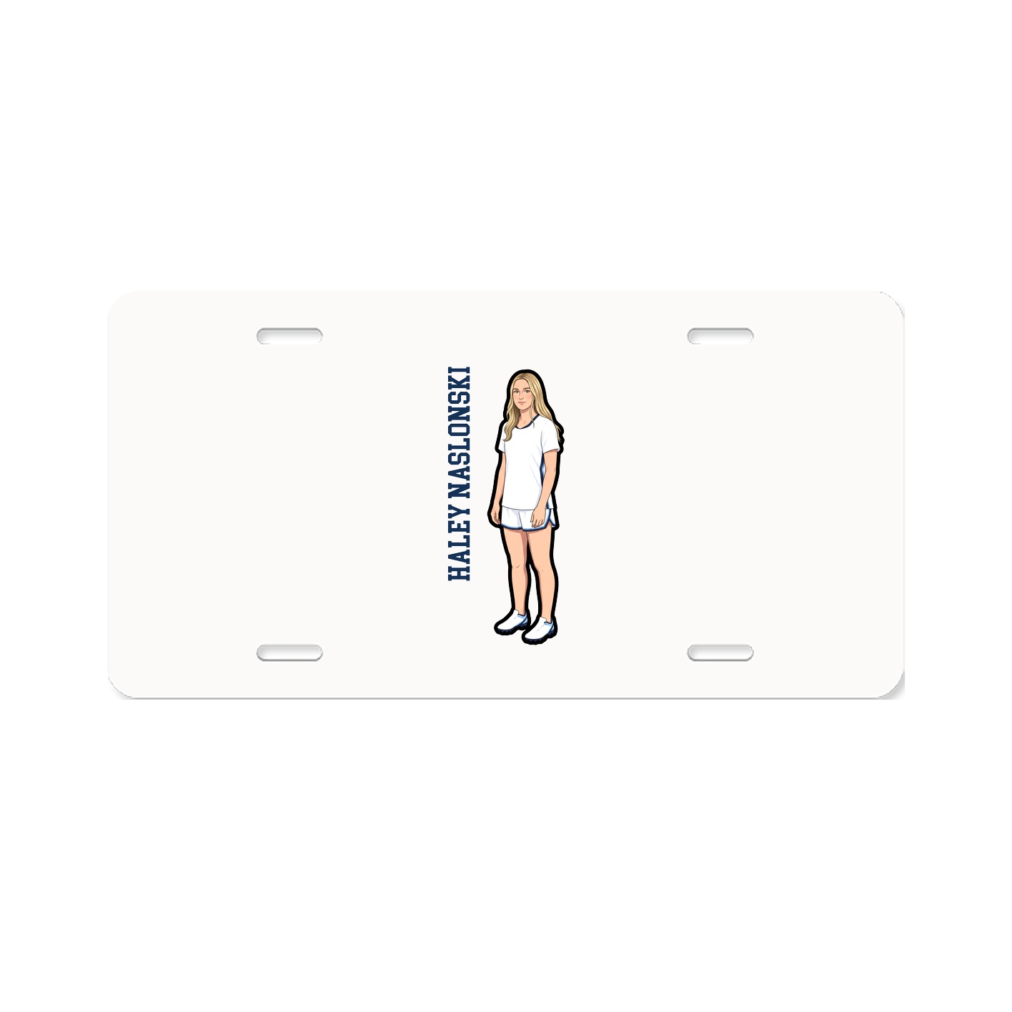 License Plate — Name Vertical in Classic
