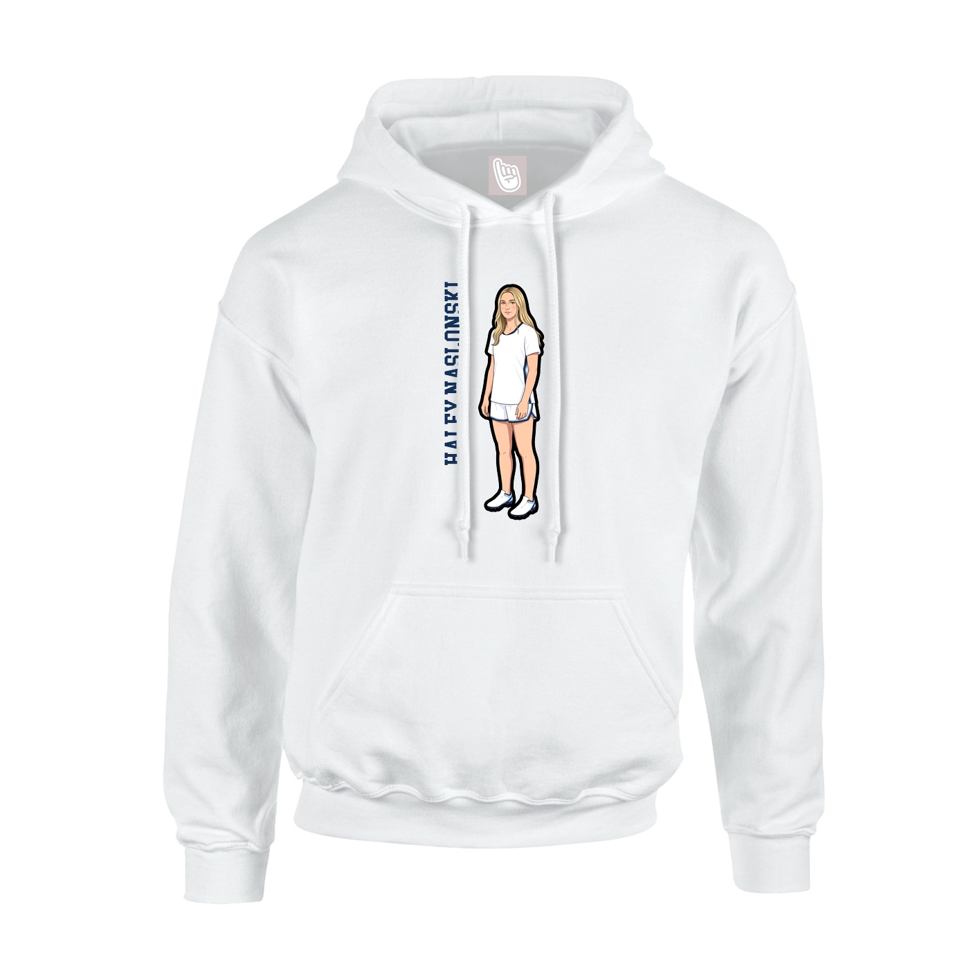 Youth Hoodie — Name Vertical in White