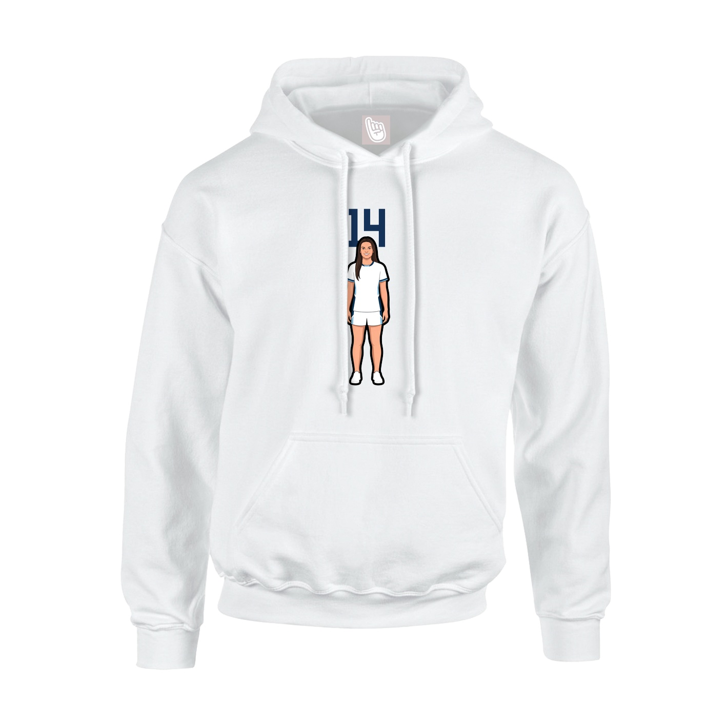 Hoodie — Number Top in White