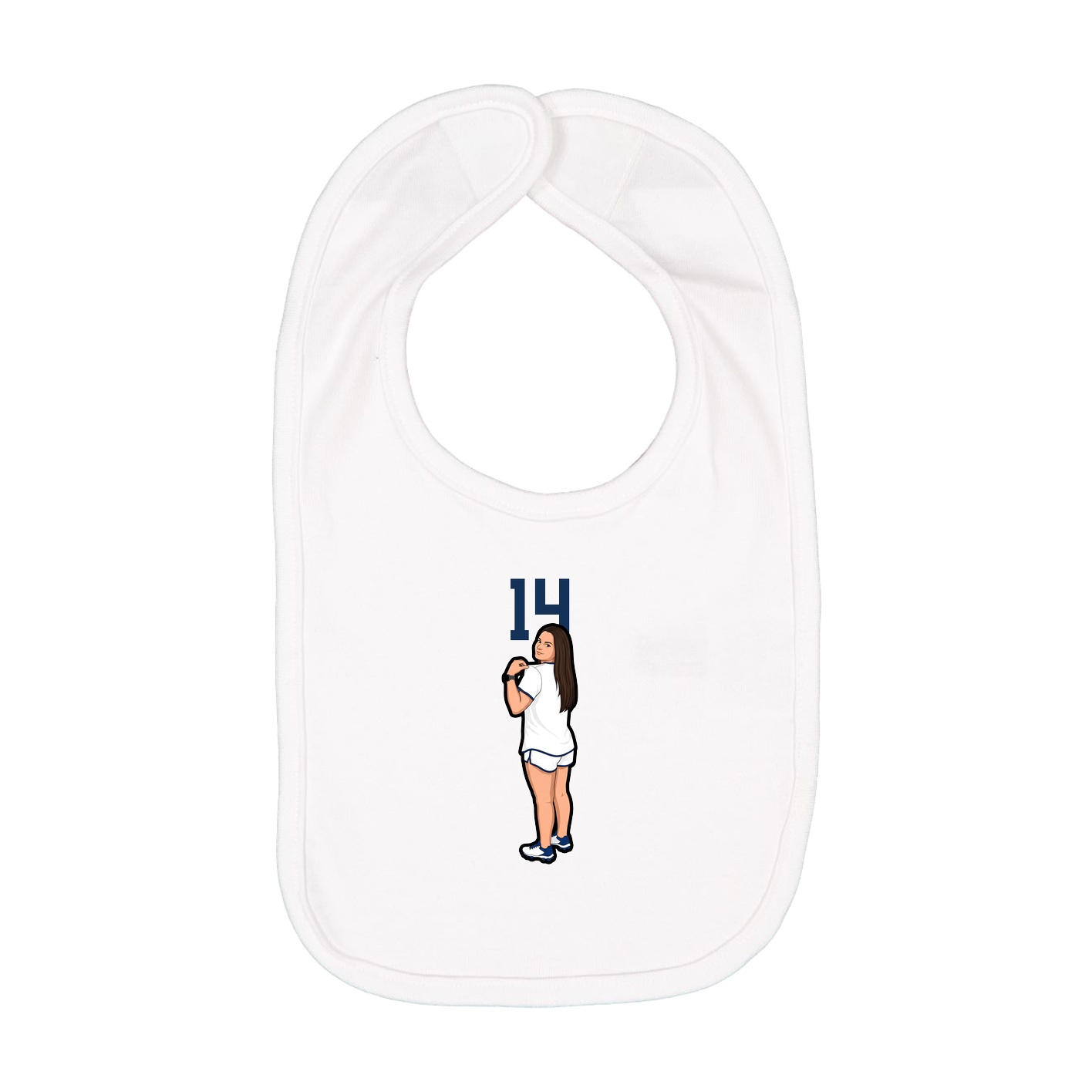 Infant Bib — Number Top in White