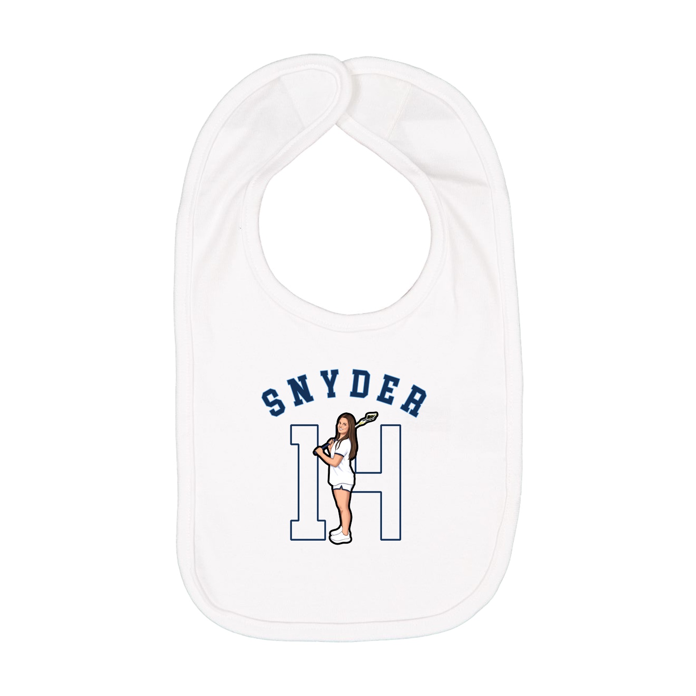 Infant Bib — Shirsey Arch in White