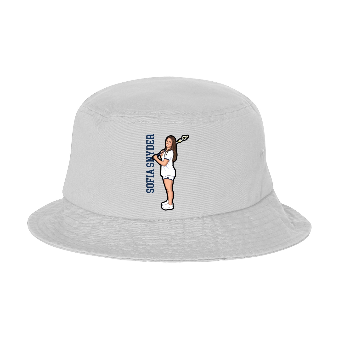Bucket Cap — Name Vertical in White
