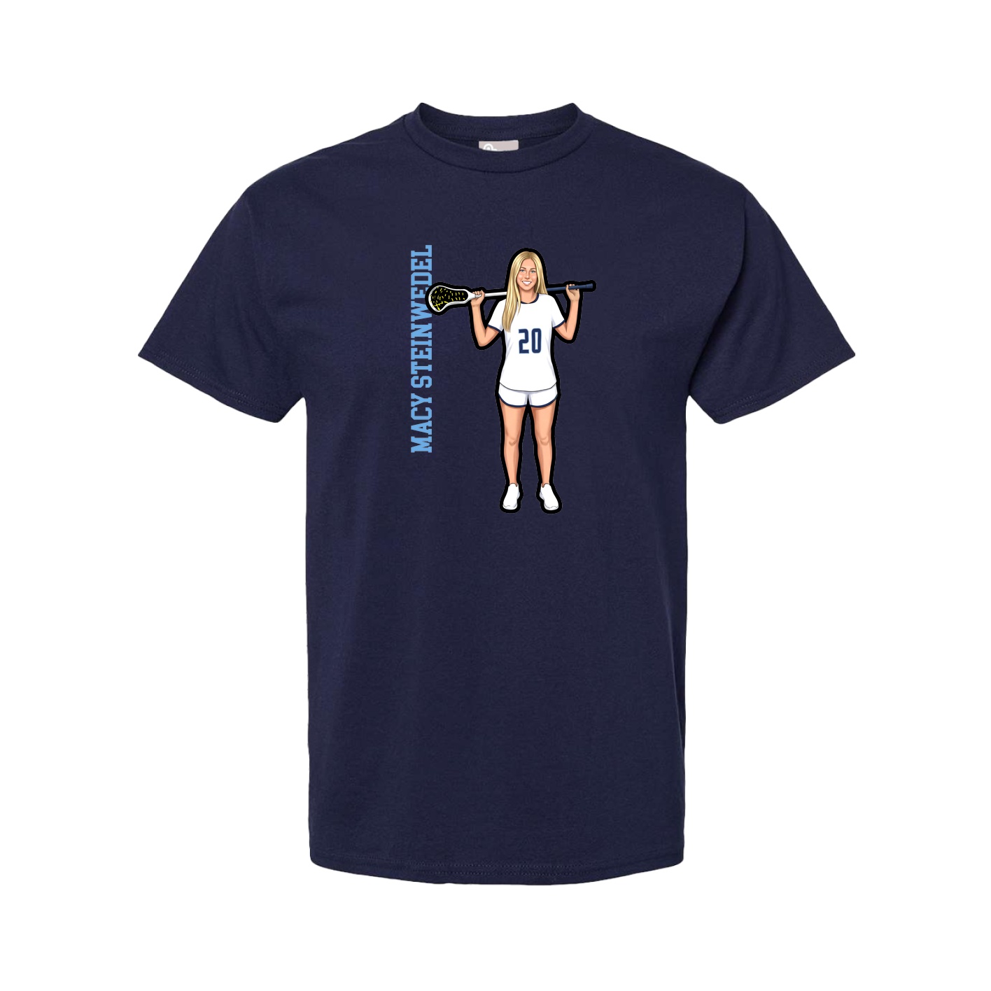 Youth Tee — Name Vertical in Navy