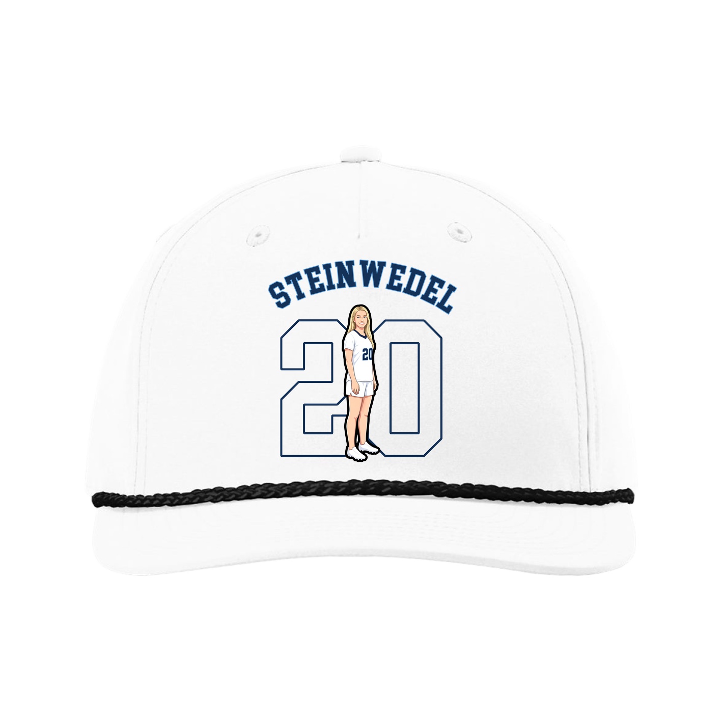 Five-Panel Classic Rope Cap — Shirsey Arch in White