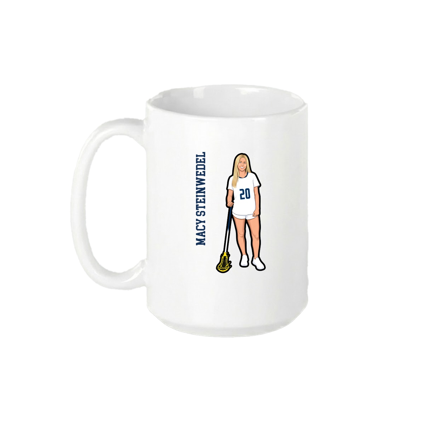 15oz Coffee Mug — Name Vertical in White