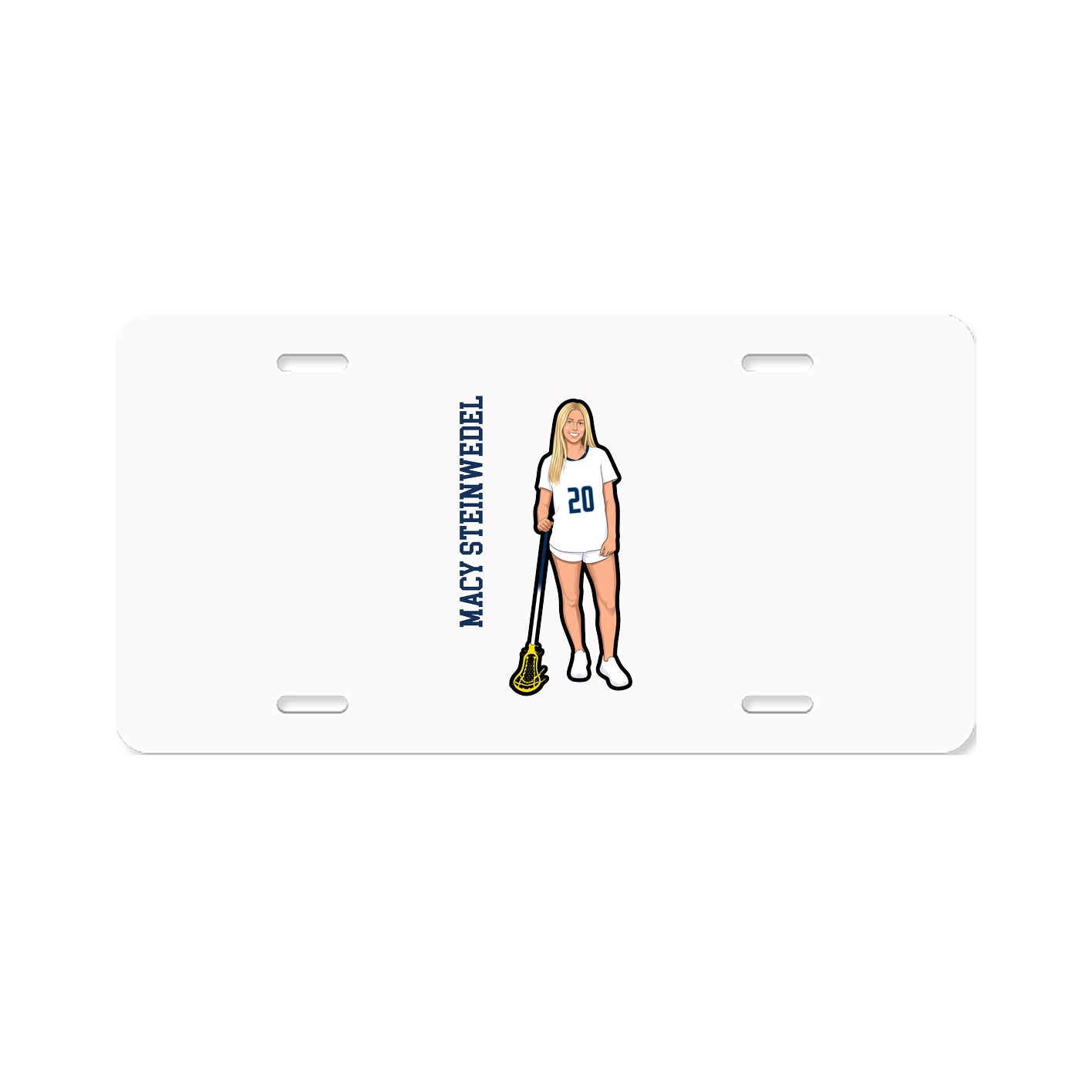 License Plate — Name Vertical in Classic