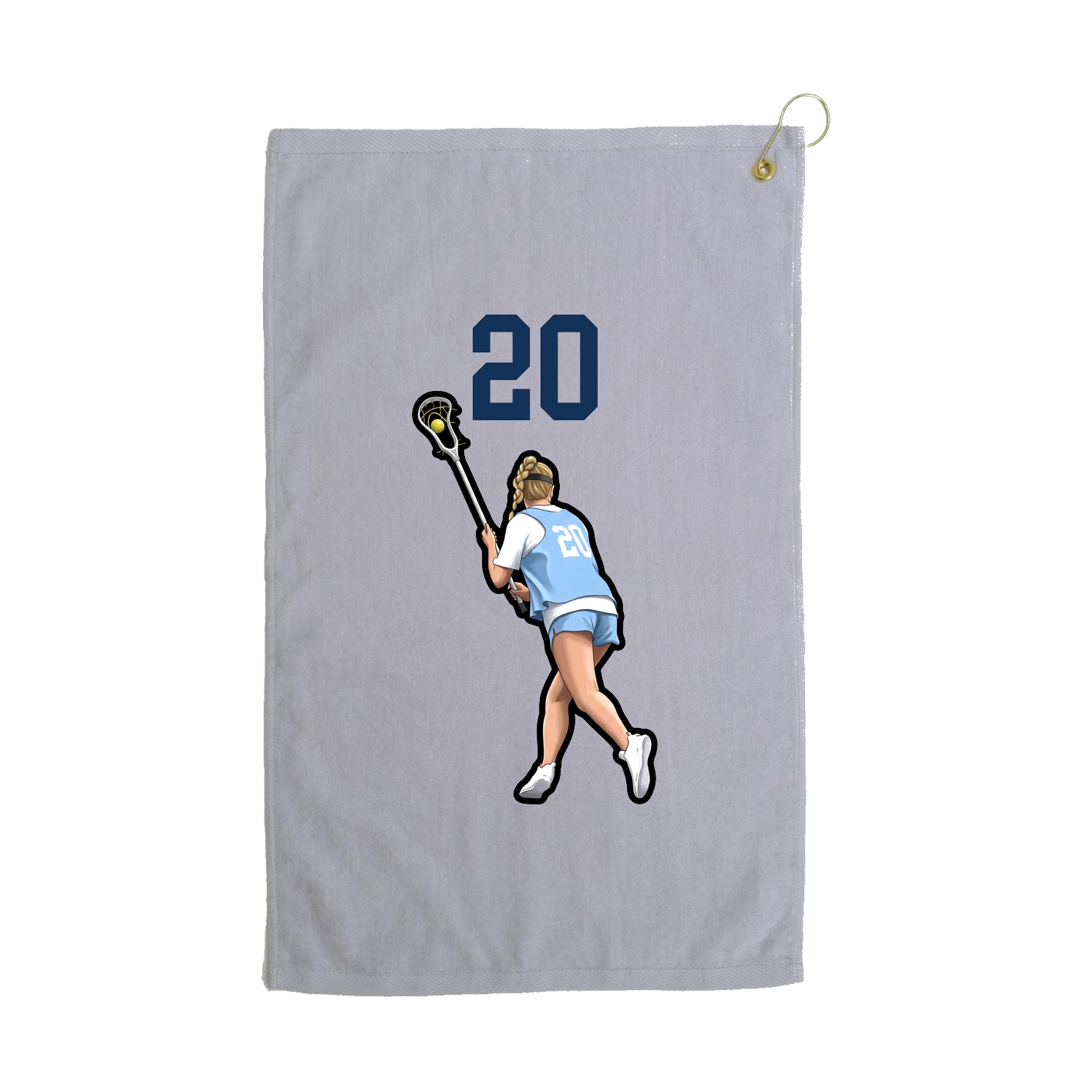 Golf Towel — Number Top in Grey