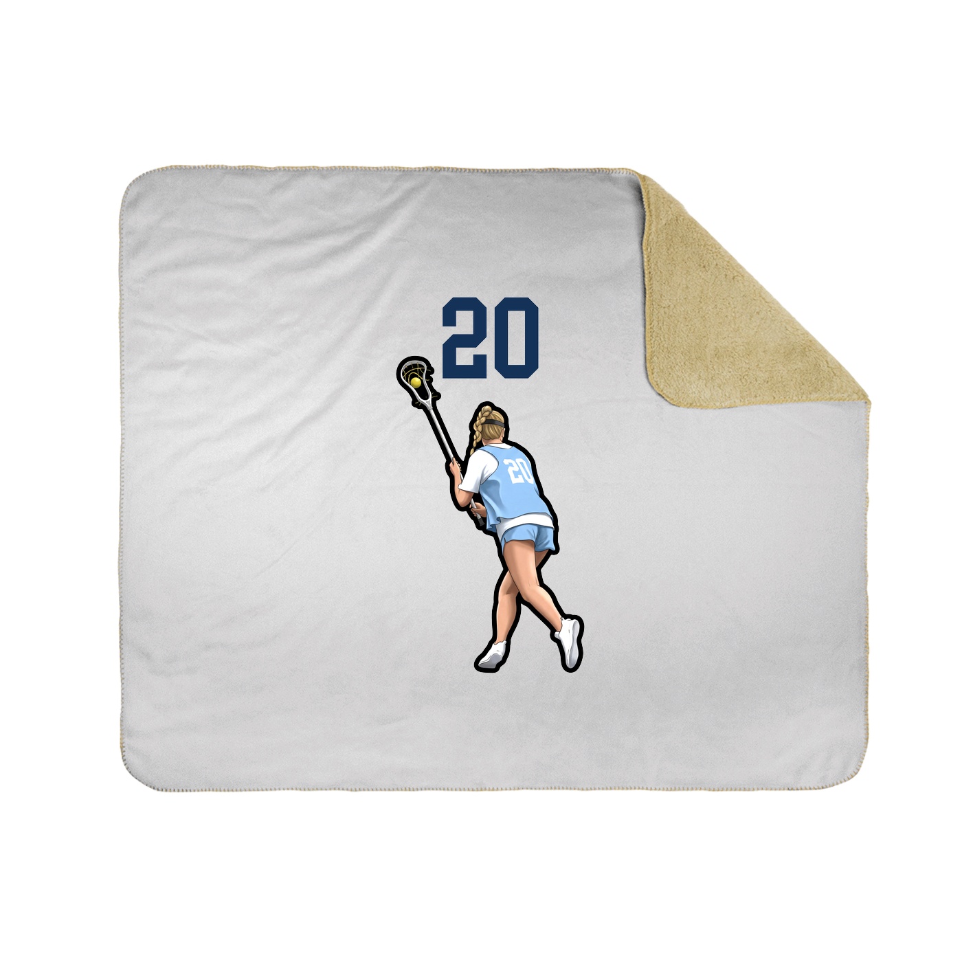 Throw Blanket — Number Top in White