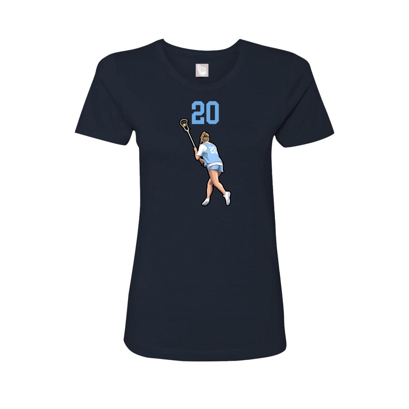 Fitted Women's Tee — Number Top in Navy