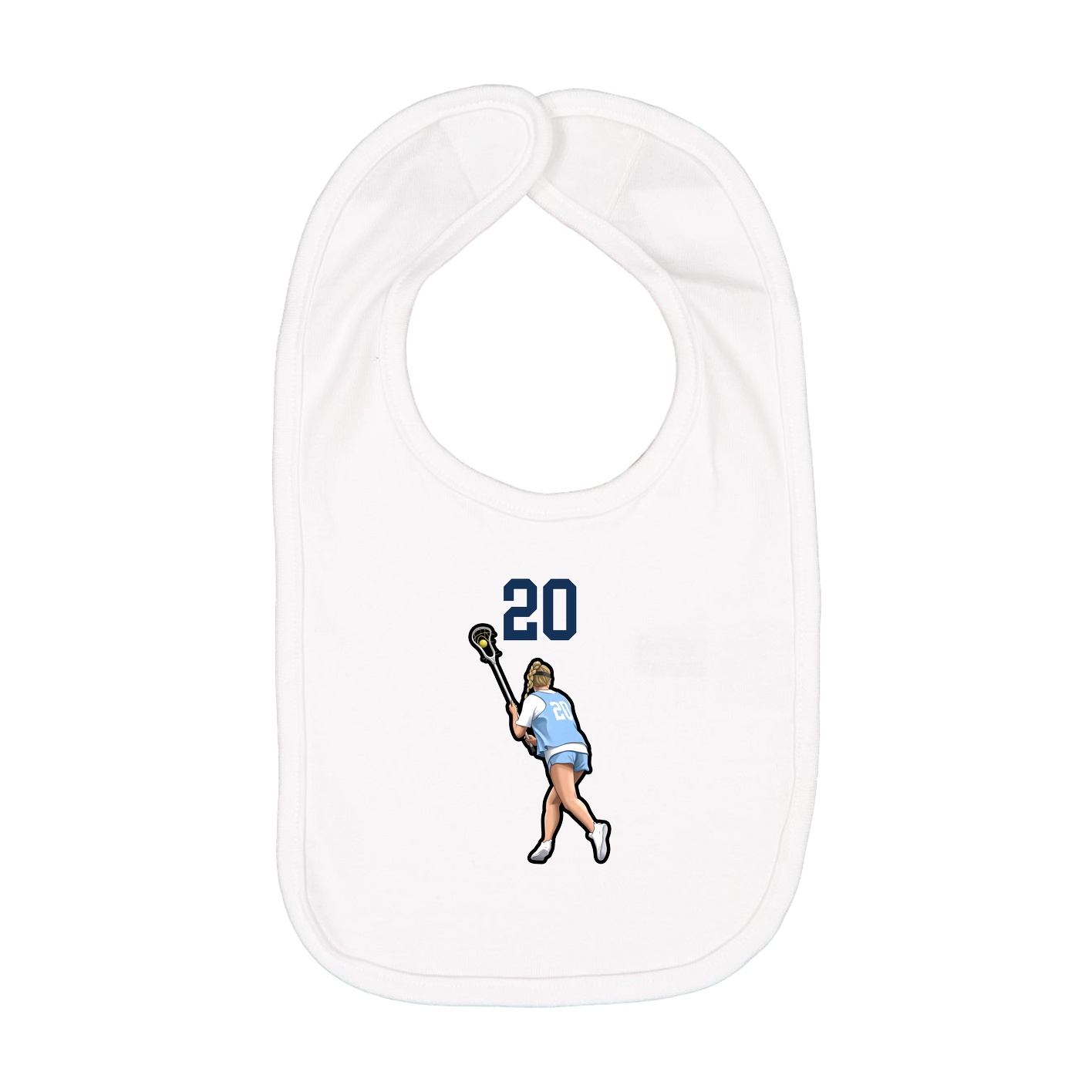 Infant Bib — Number Top in White