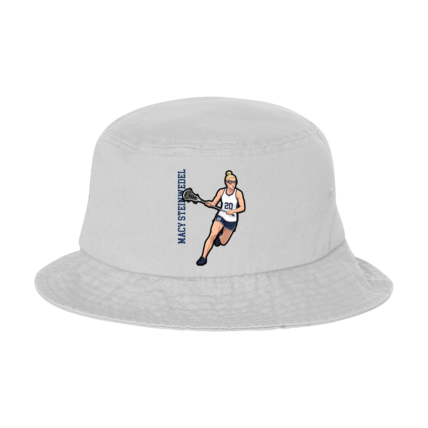 Bucket Cap — Name Vertical in White