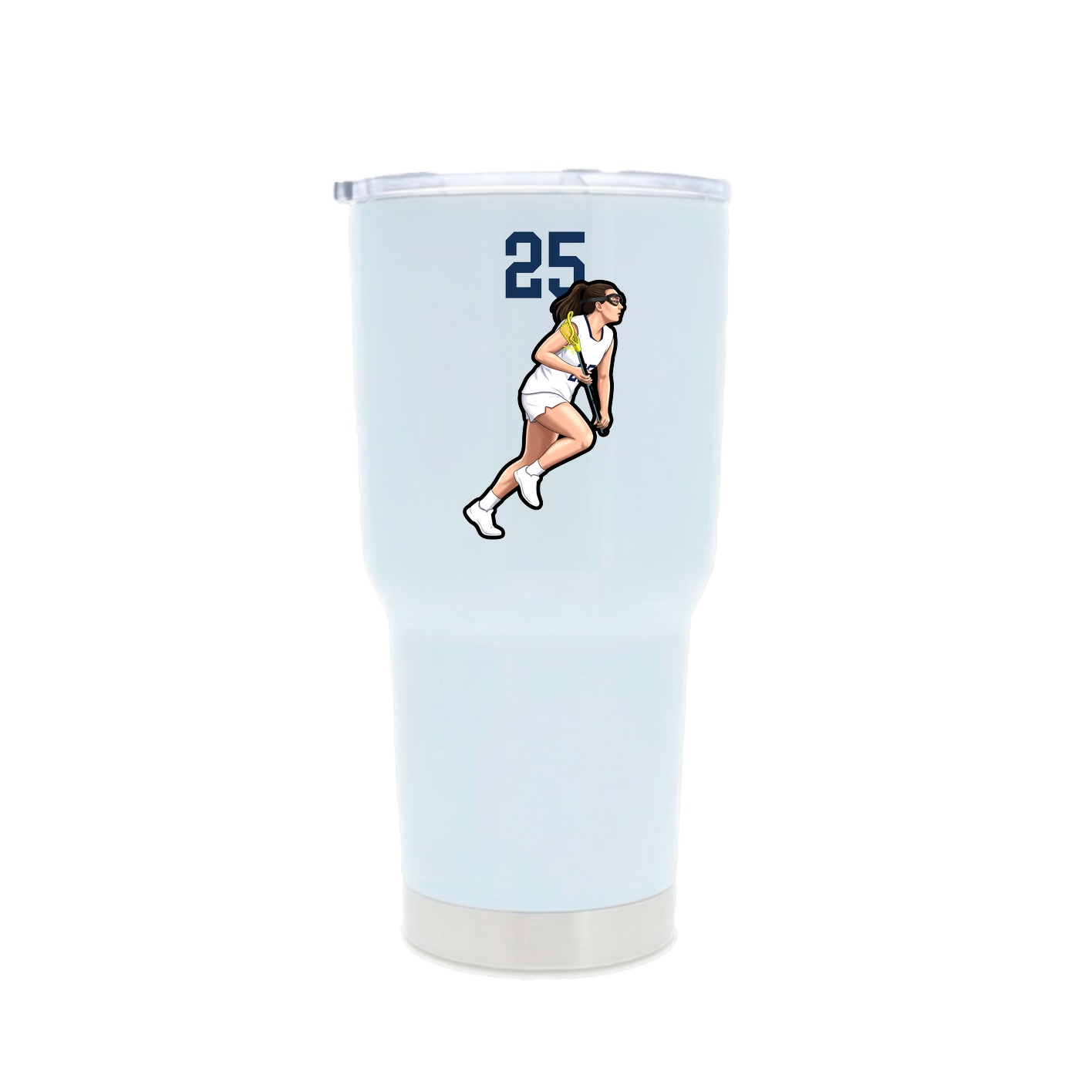 30oz Stainless Steel Tumbler — Number Top in White