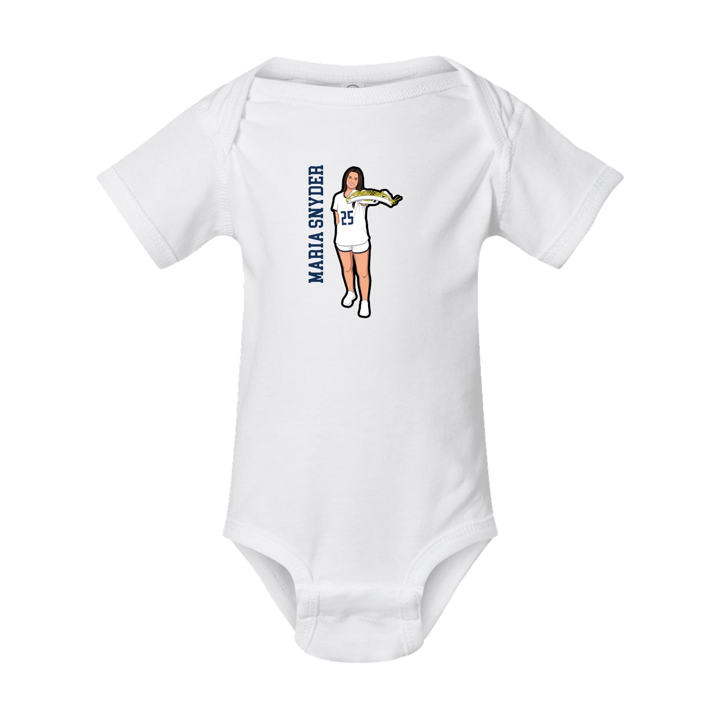 Baby Onesie — Name Vertical in White