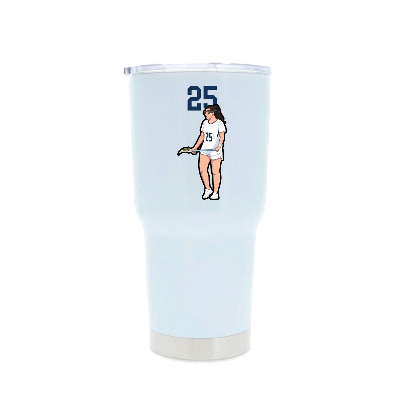 30oz Stainless Steel Tumbler — Number Top in White