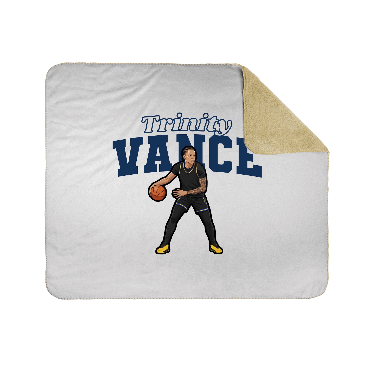Throw Blanket — Name Arch in White