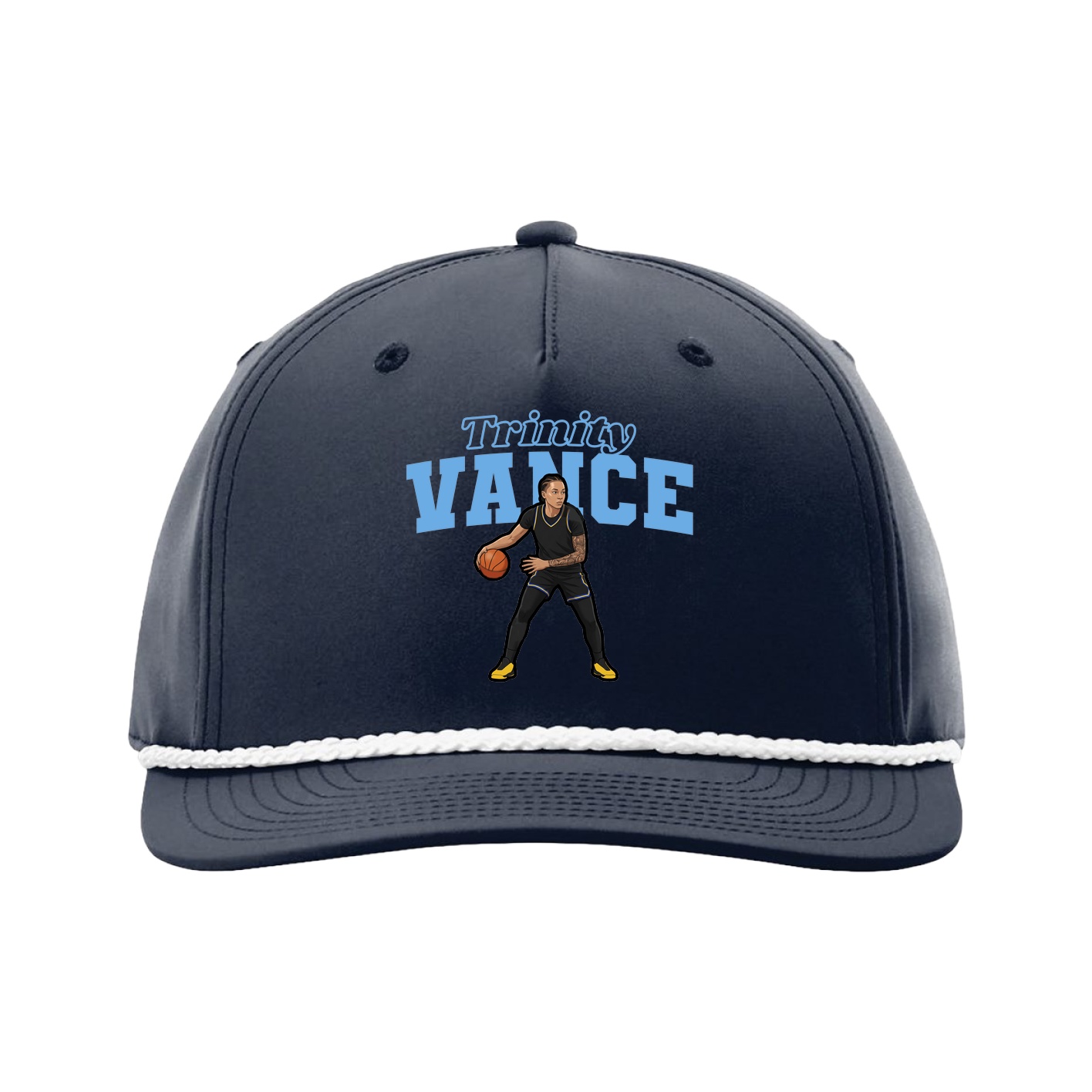 Five-Panel Classic Rope Cap — Name Arch in Navy