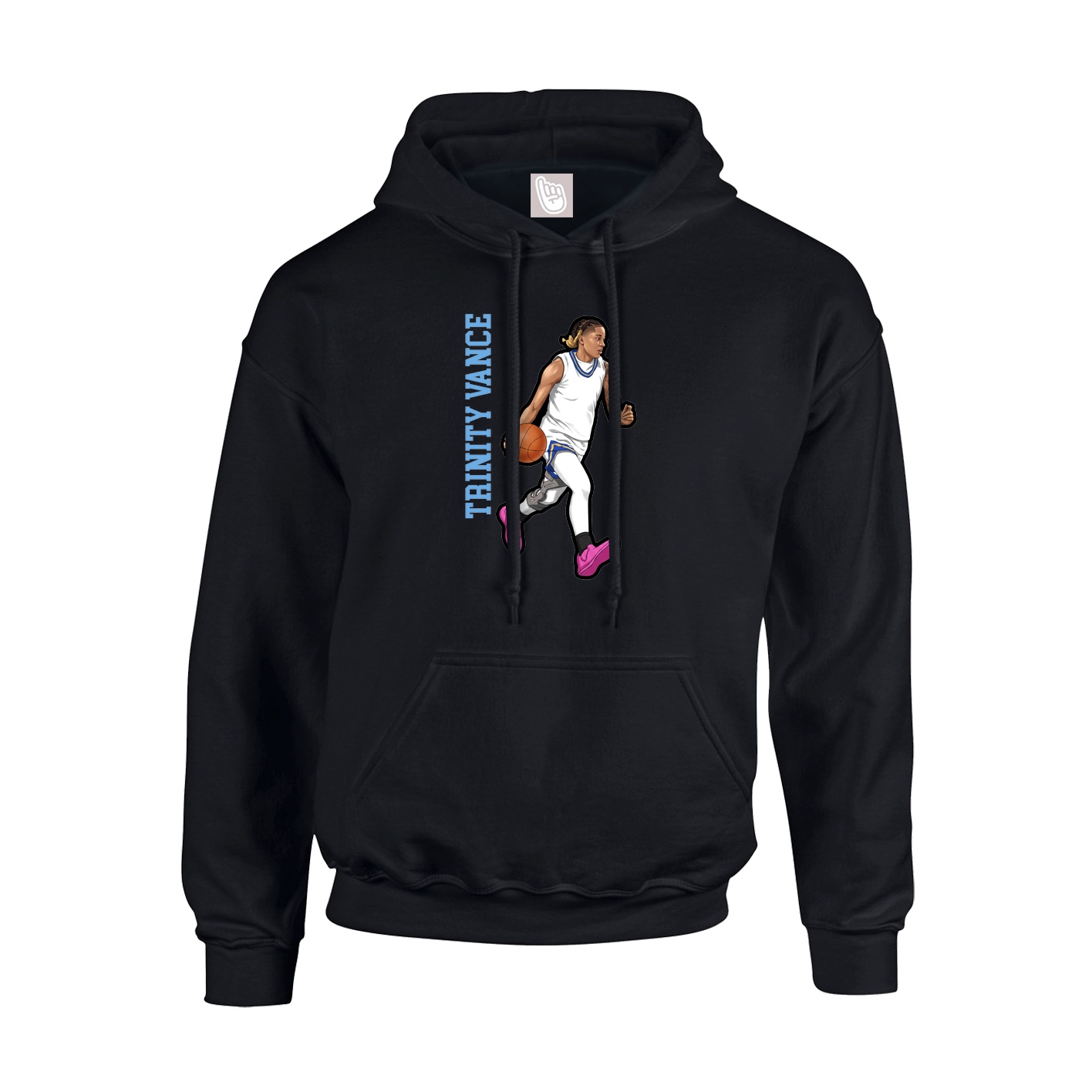 Youth Hoodie — Name Vertical in Black