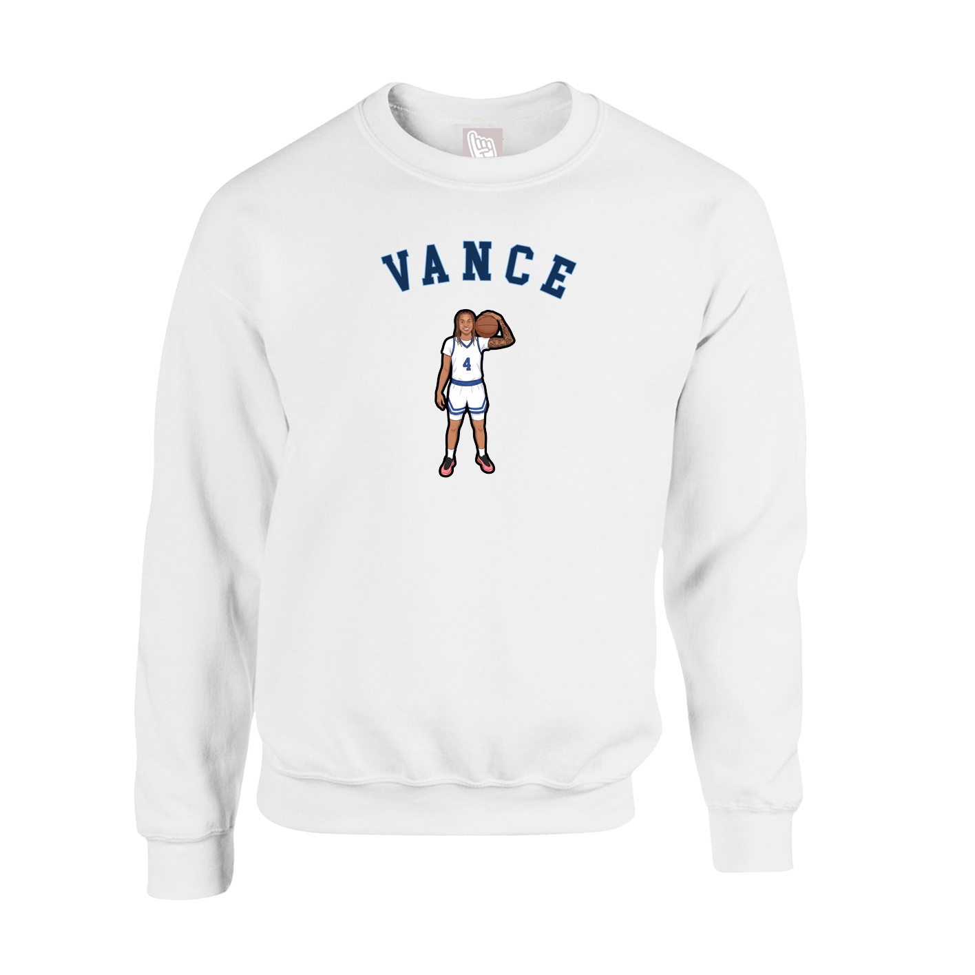 Fleece Crew — Shirsey Arch in White