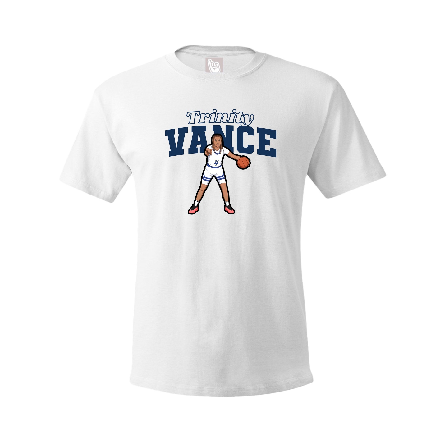 Youth Tee — Name Arch in White