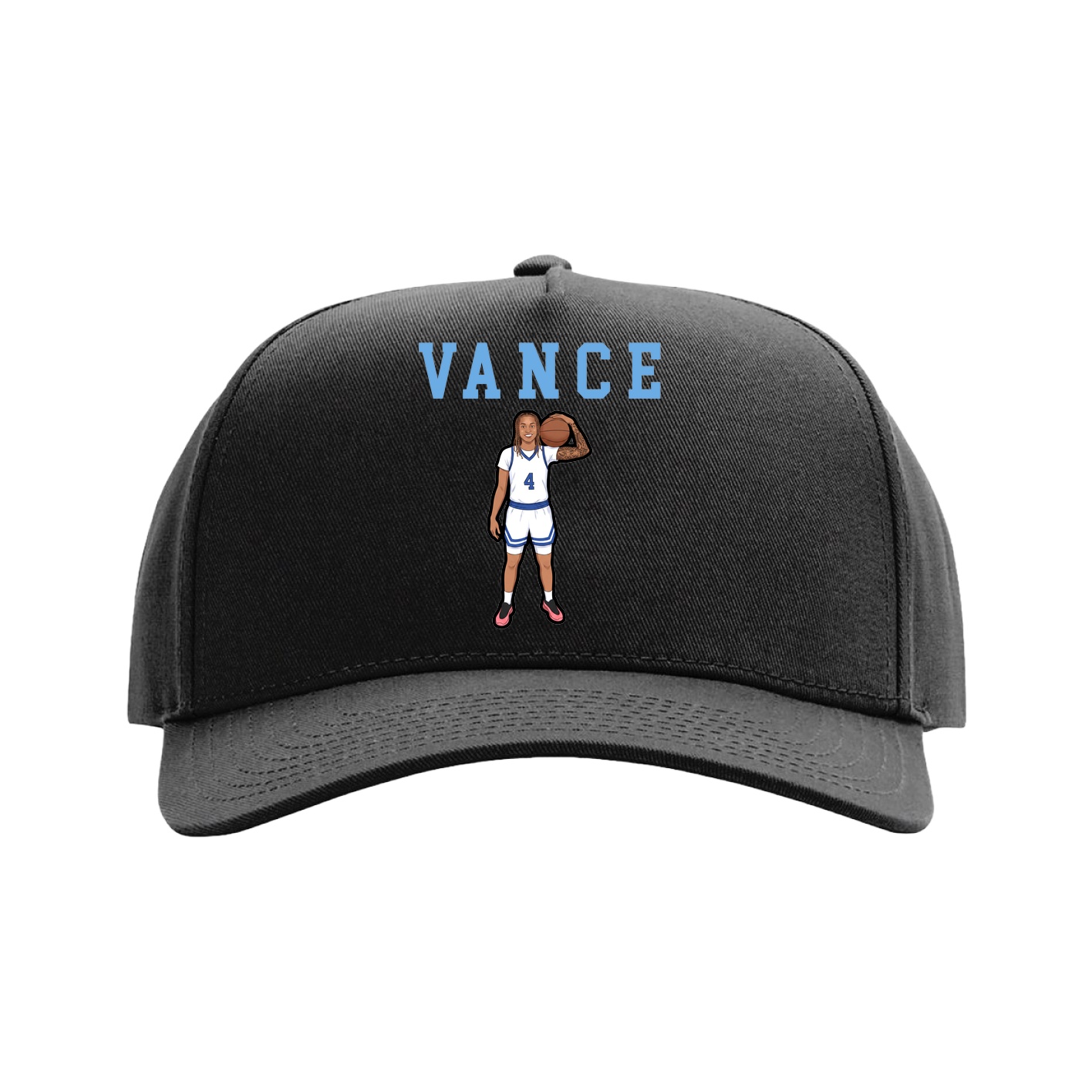 Full Fabric Five-Panel Champ Cap — Shirsey in Black