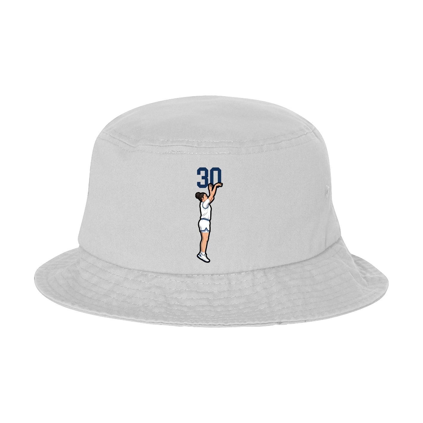 Bucket Cap — Number Top in White