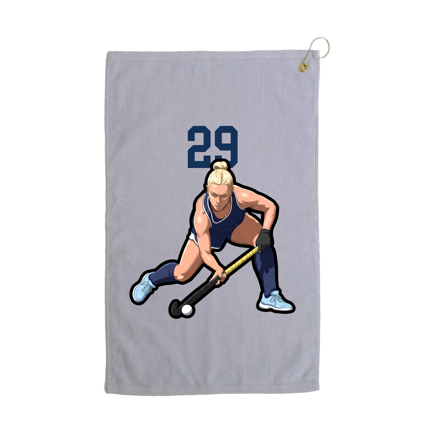 Golf Towel — Number Top in Grey