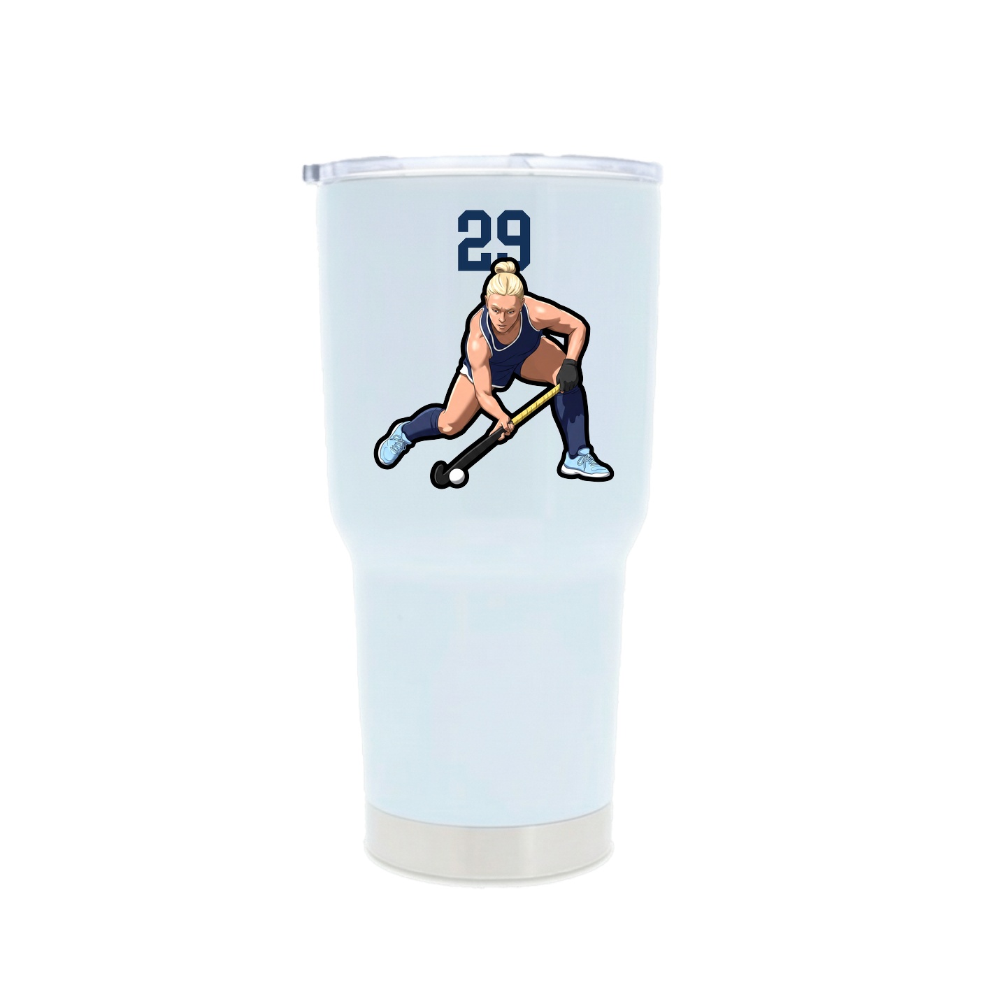 30oz Stainless Steel Tumbler — Number Top in White
