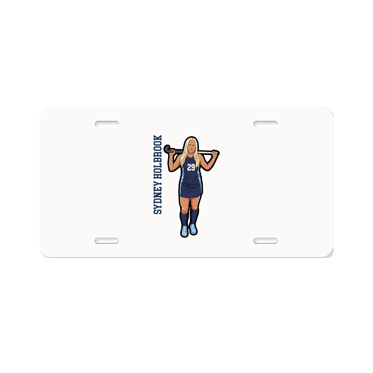 License Plate — Name Vertical in Classic