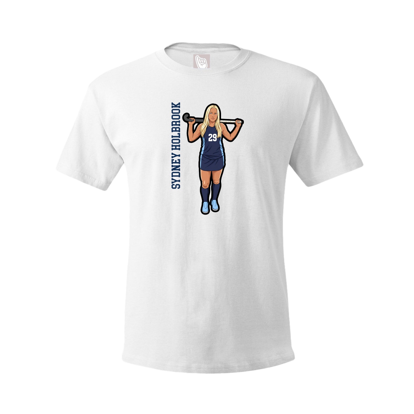 Youth Tee — Name Vertical in White