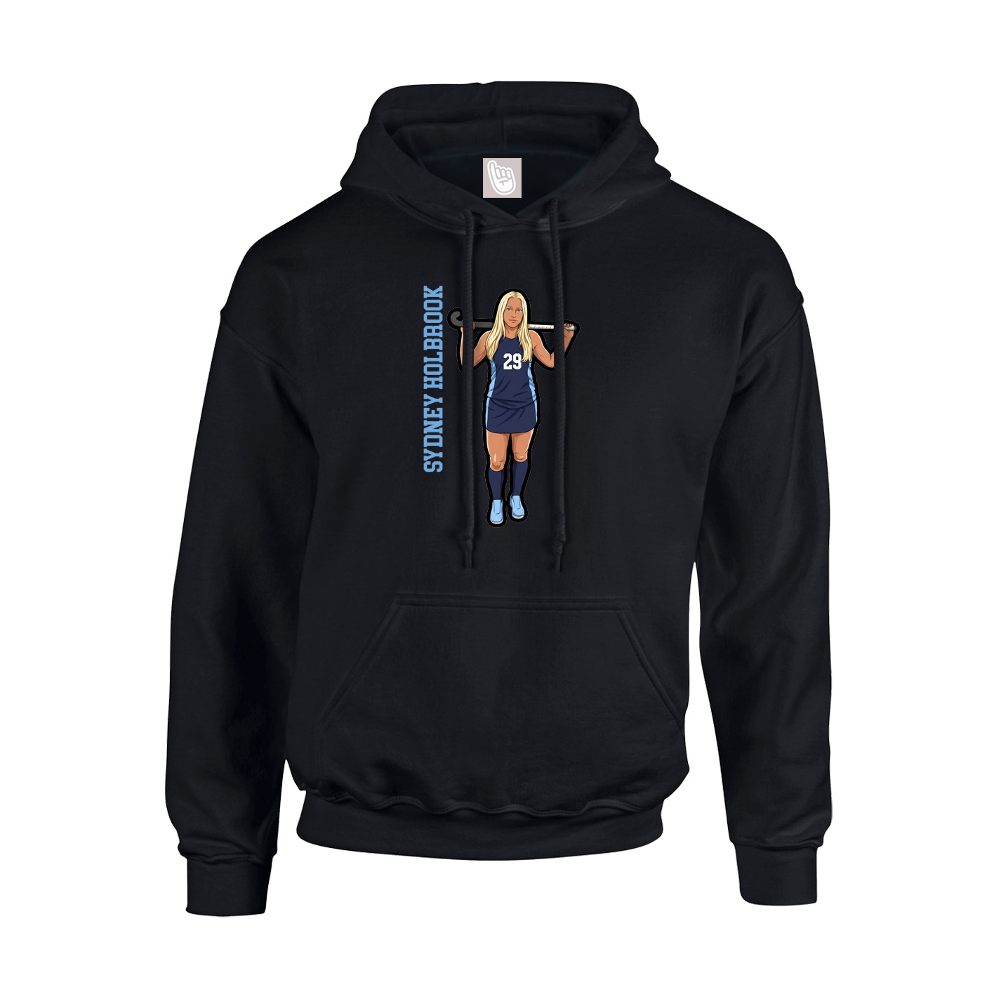 Youth Hoodie — Name Vertical in Black