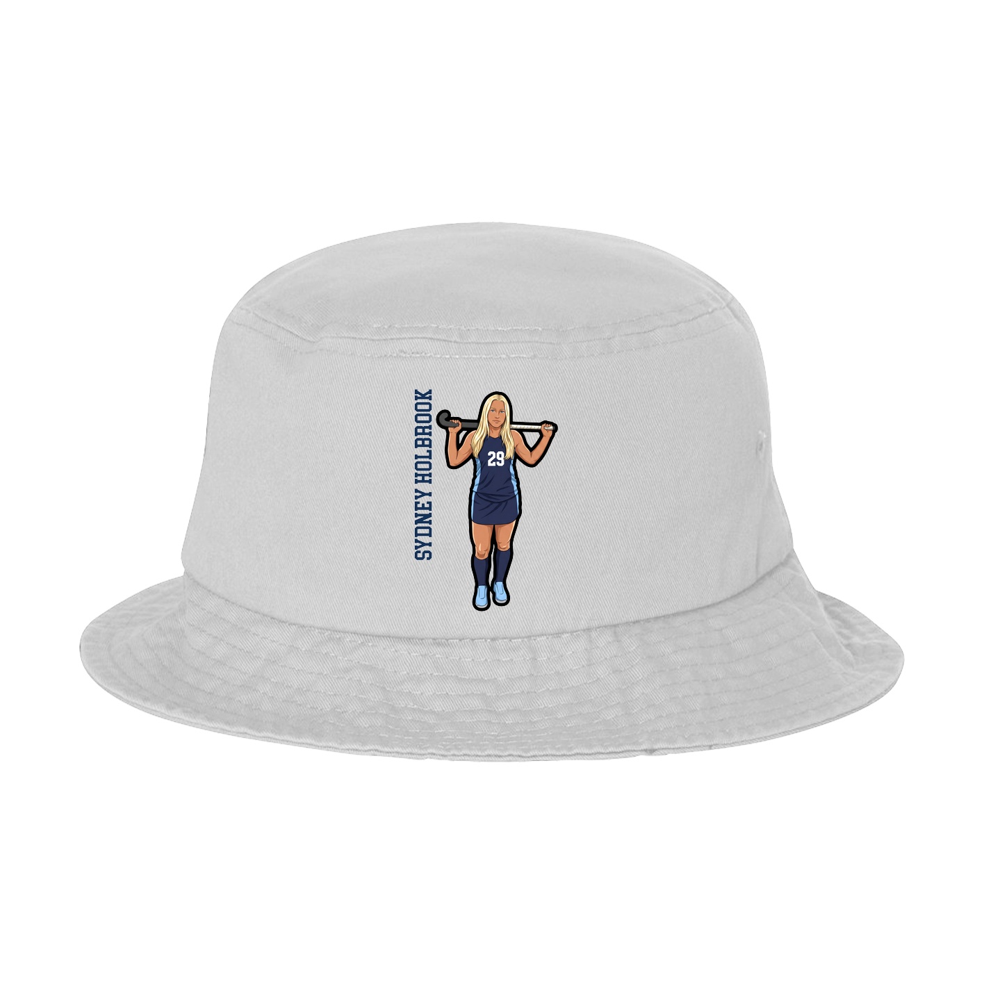 Bucket Cap — Name Vertical in White