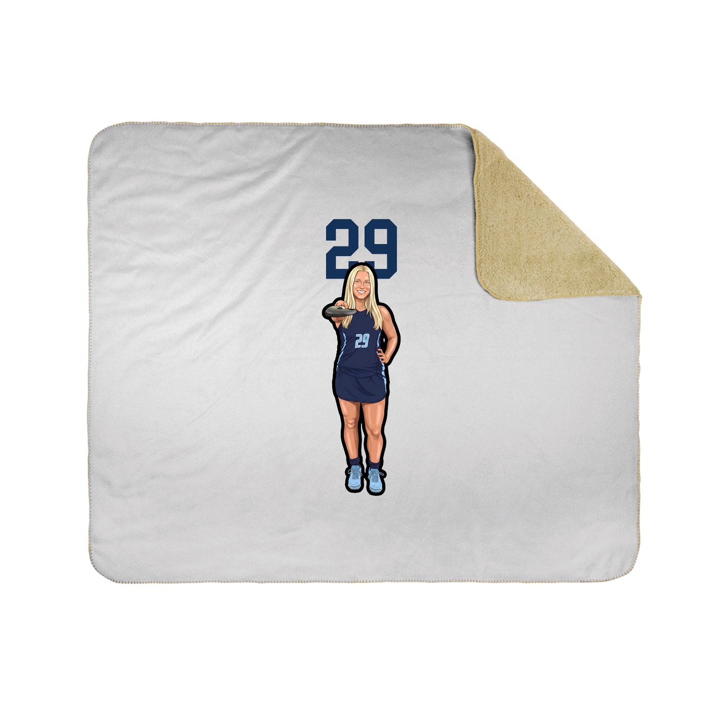 Throw Blanket — Number Top in White