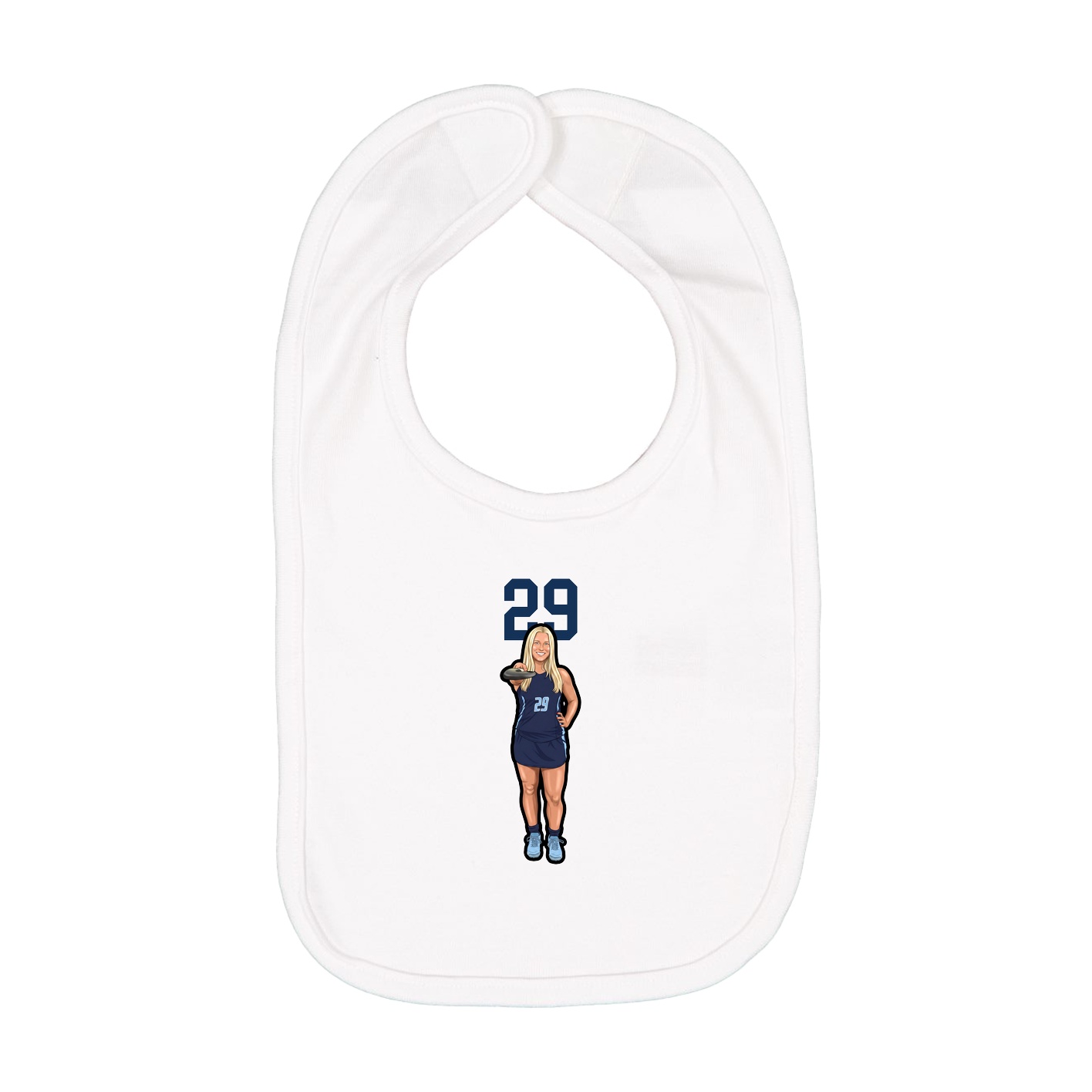 Infant Bib — Number Top in White