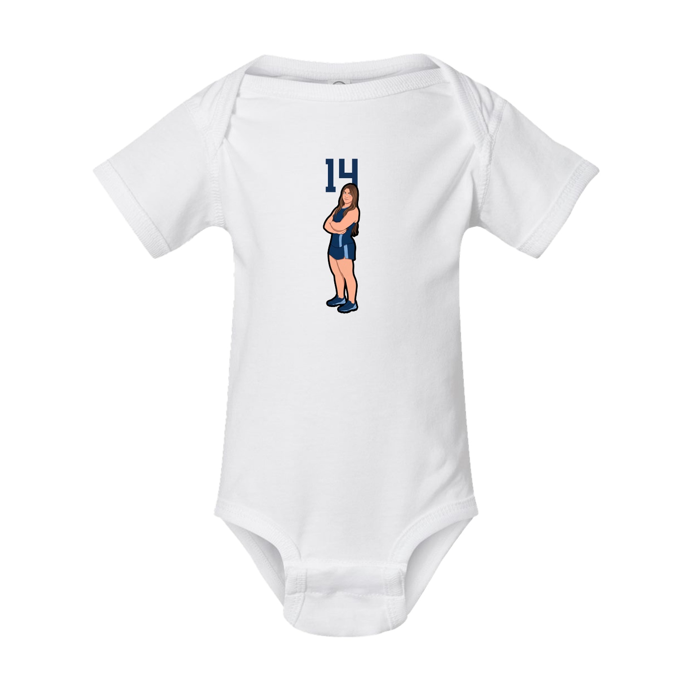 Baby Onesie — Number Top in White