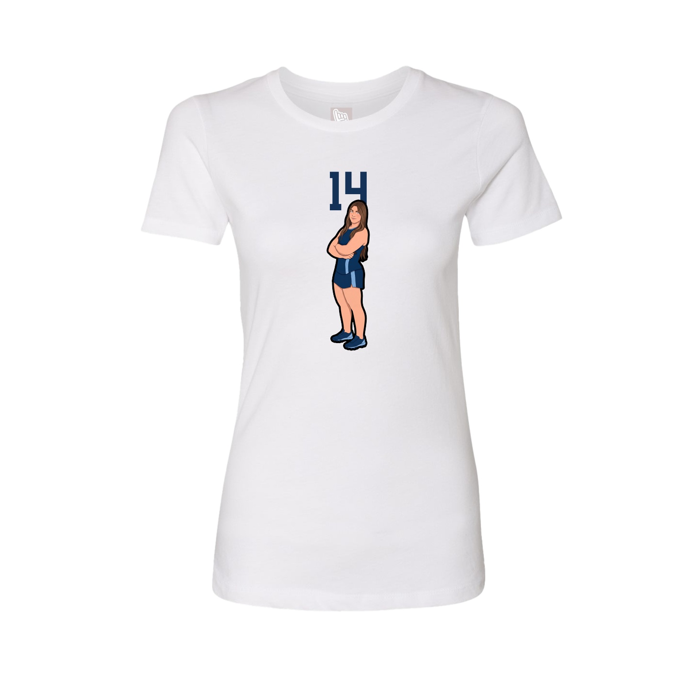 Fitted Women's Tee — Number Top in White