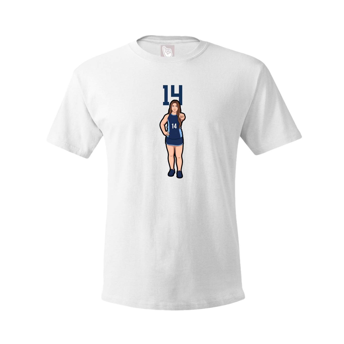 Youth Tee — Number Top in White