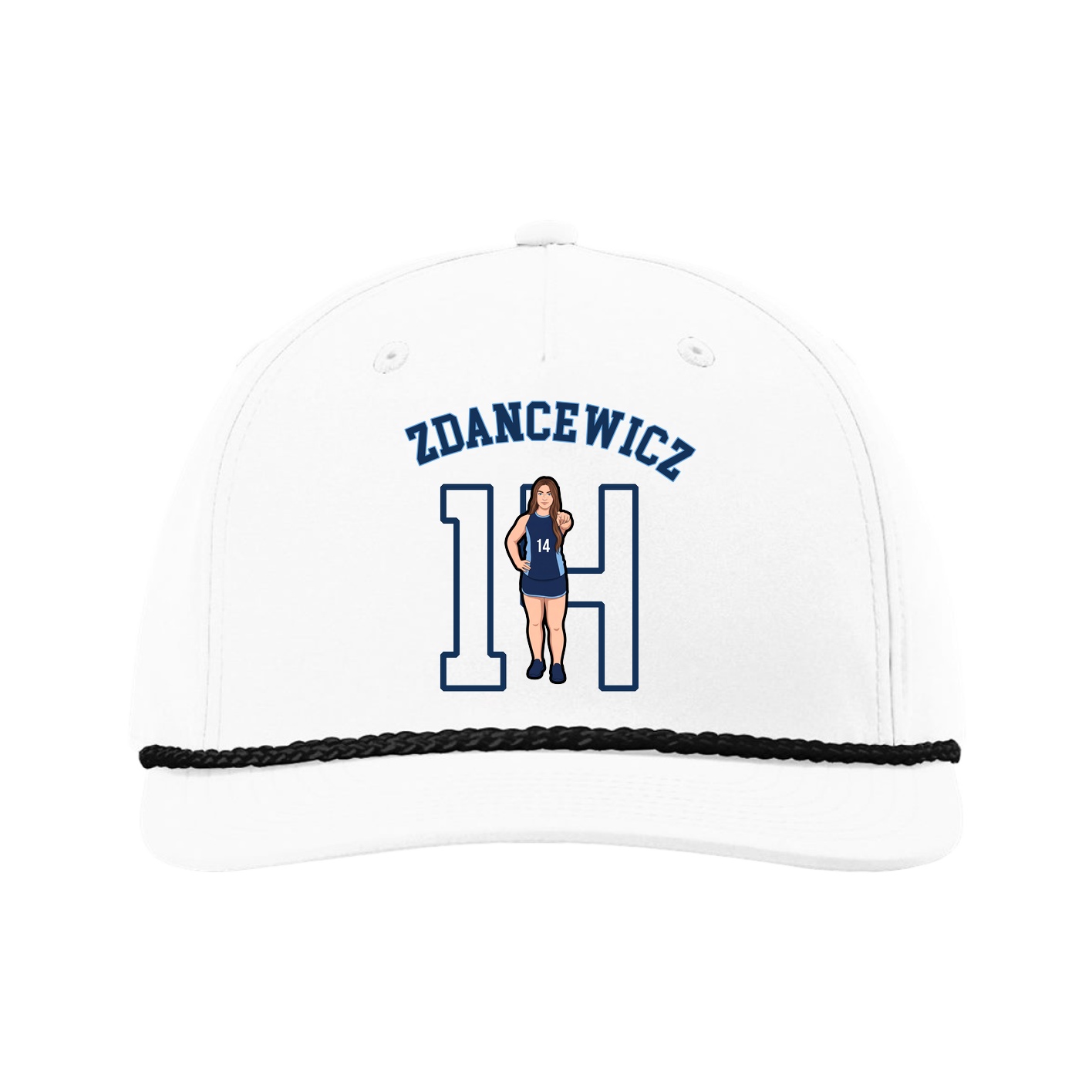 Five-Panel Classic Rope Cap — Shirsey Arch in White