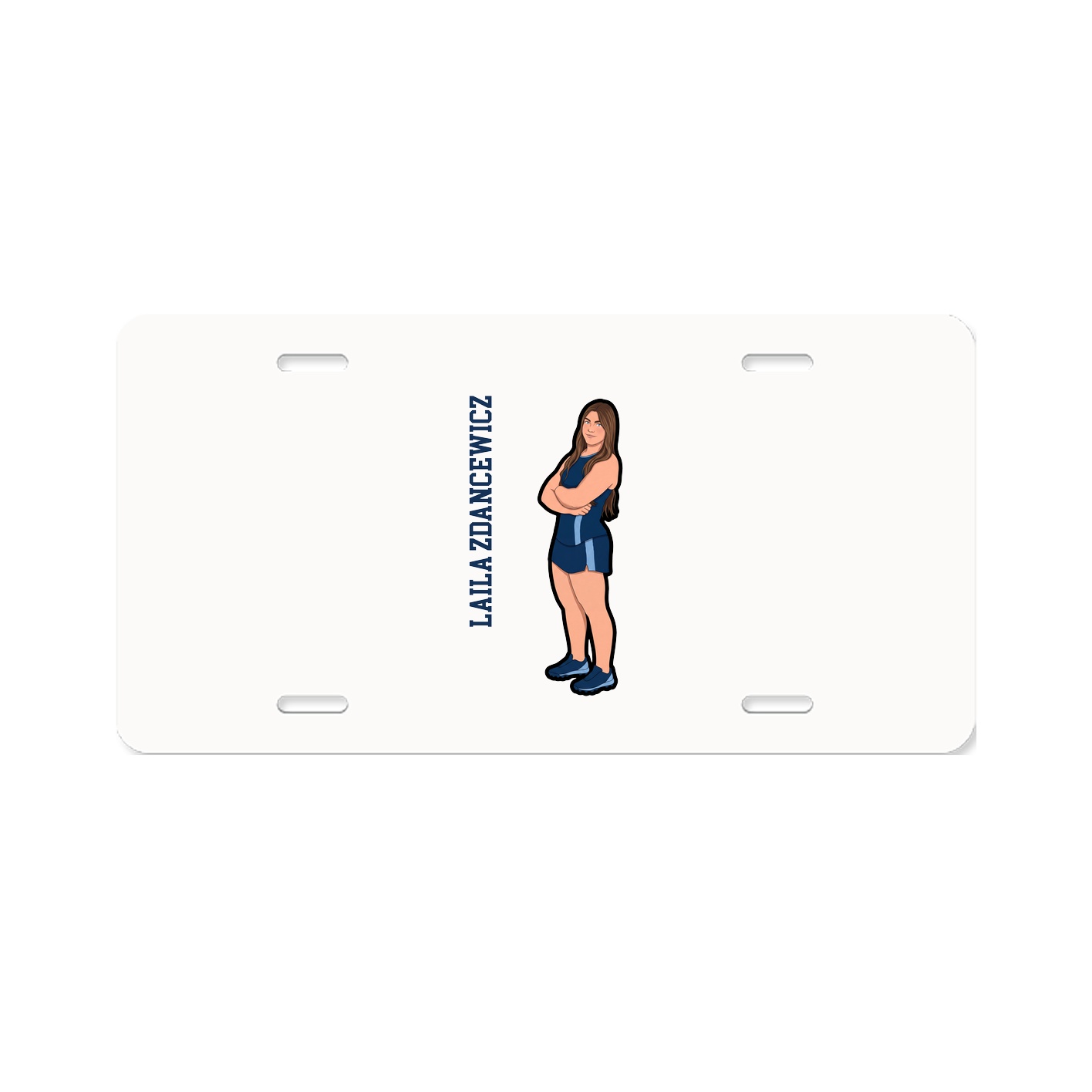 License Plate — Name Vertical in Classic
