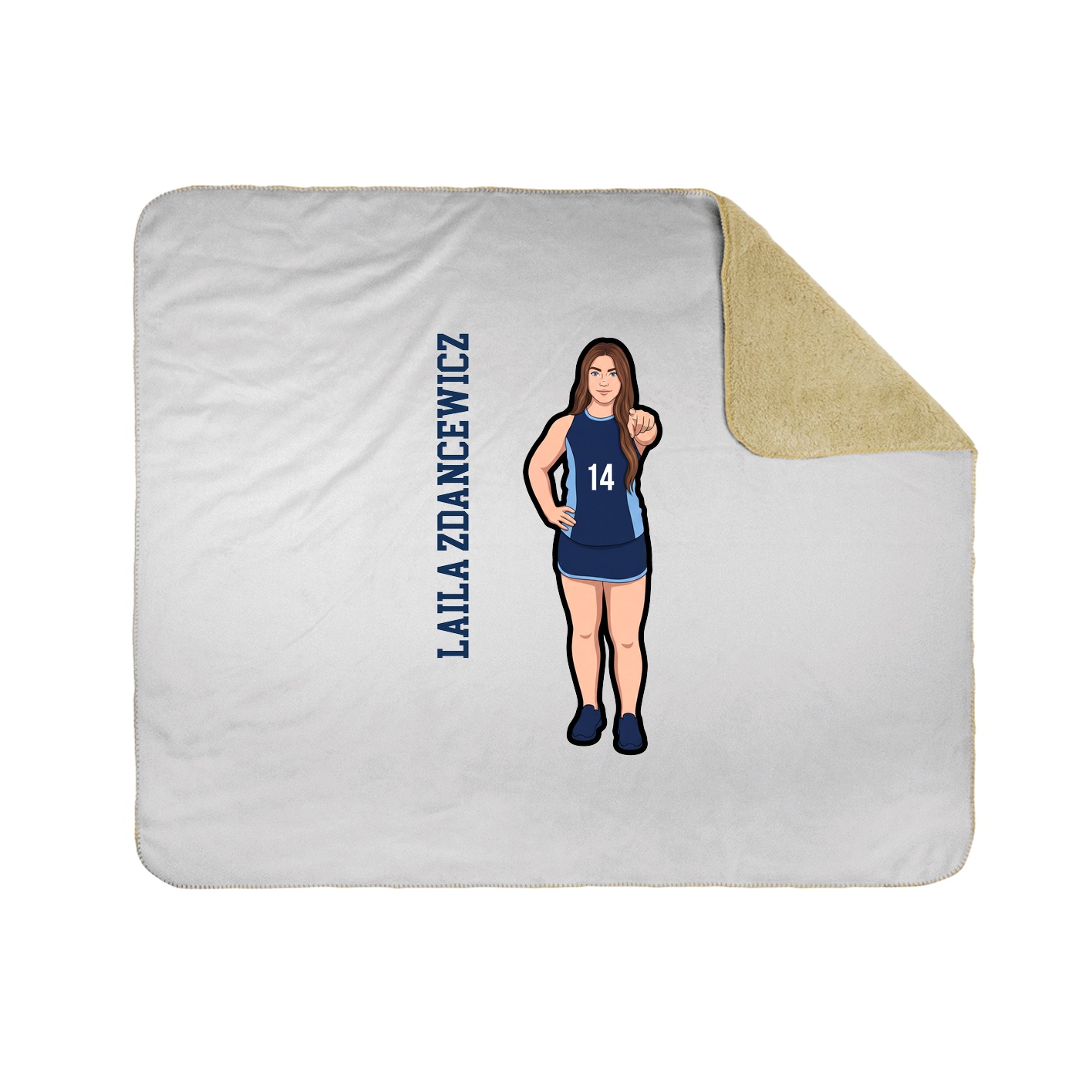 Throw Blanket — Name Vertical in White