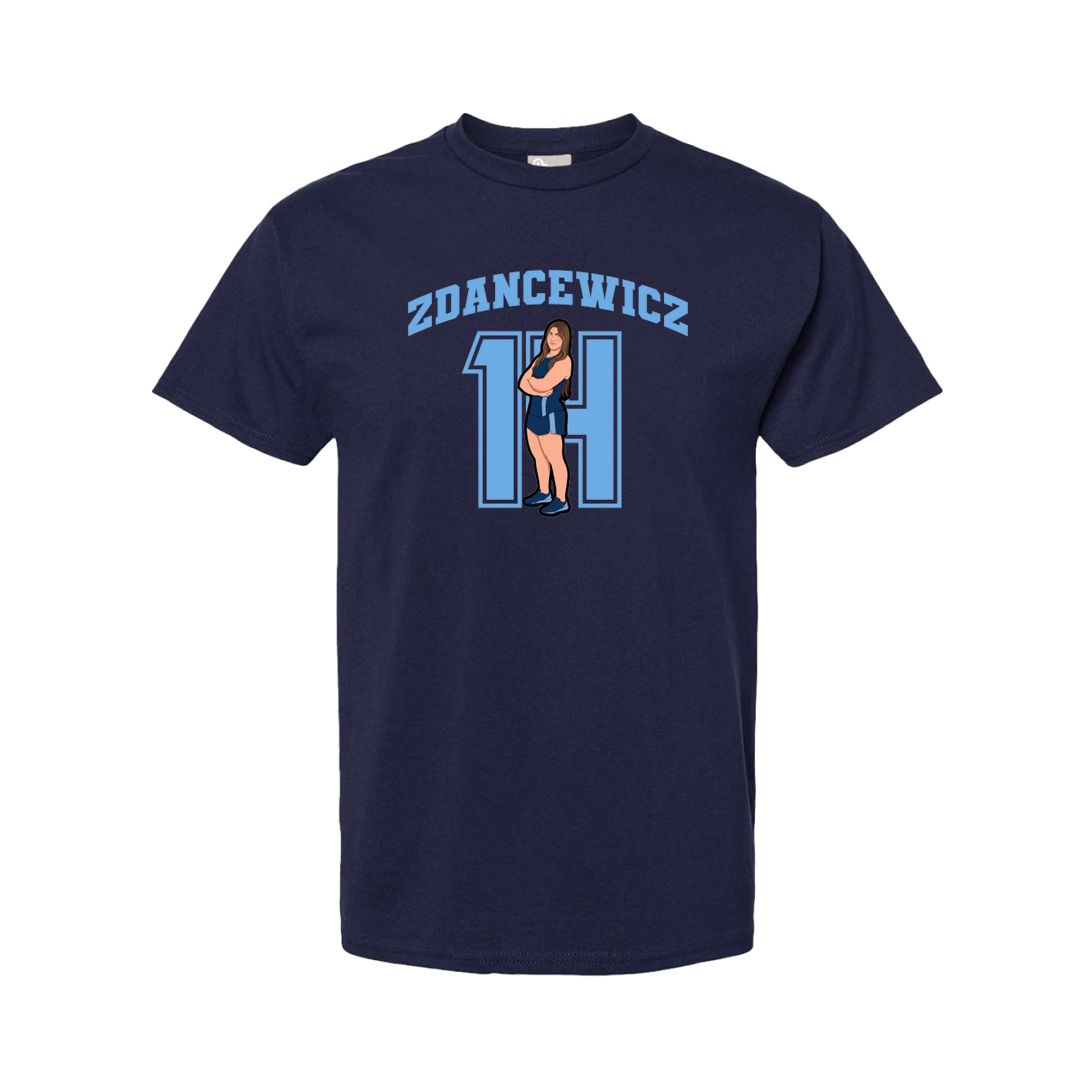 Youth Tee — Number in Navy