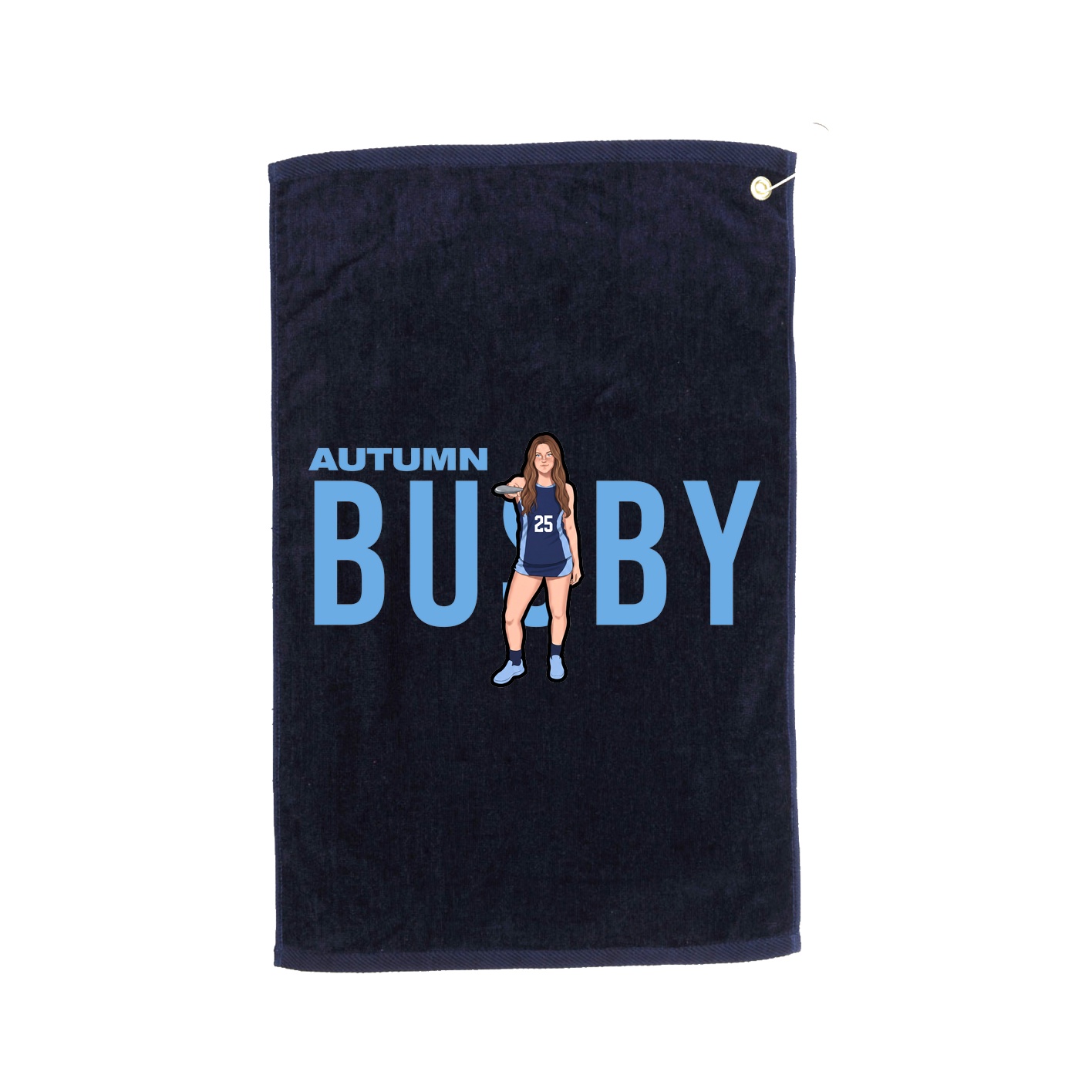 Golf Towel — Player Name in Navy
