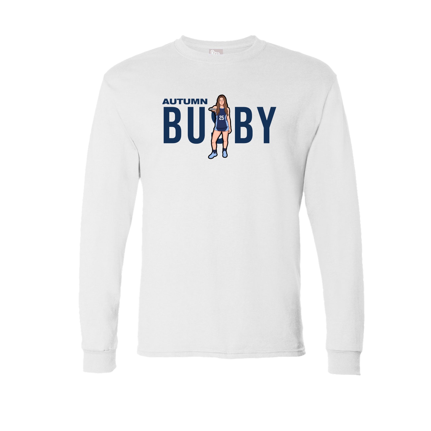 Long Sleeve Tee — Player Name in White