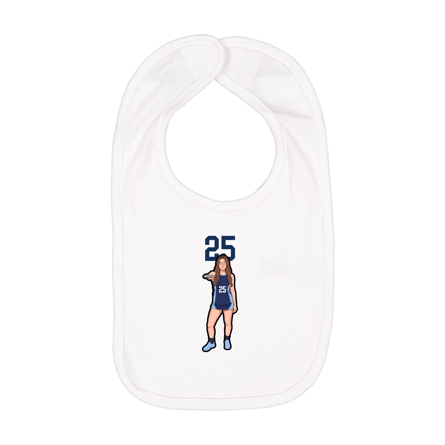 Infant Bib — Number Top in White