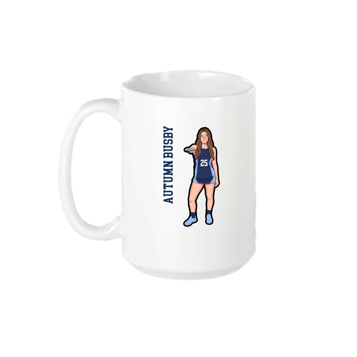 15oz Coffee Mug — Name Vertical in White