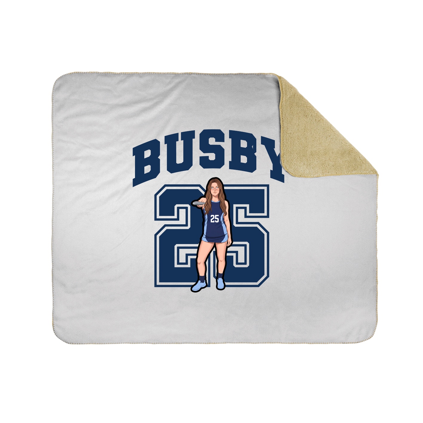 Throw Blanket — Number in White
