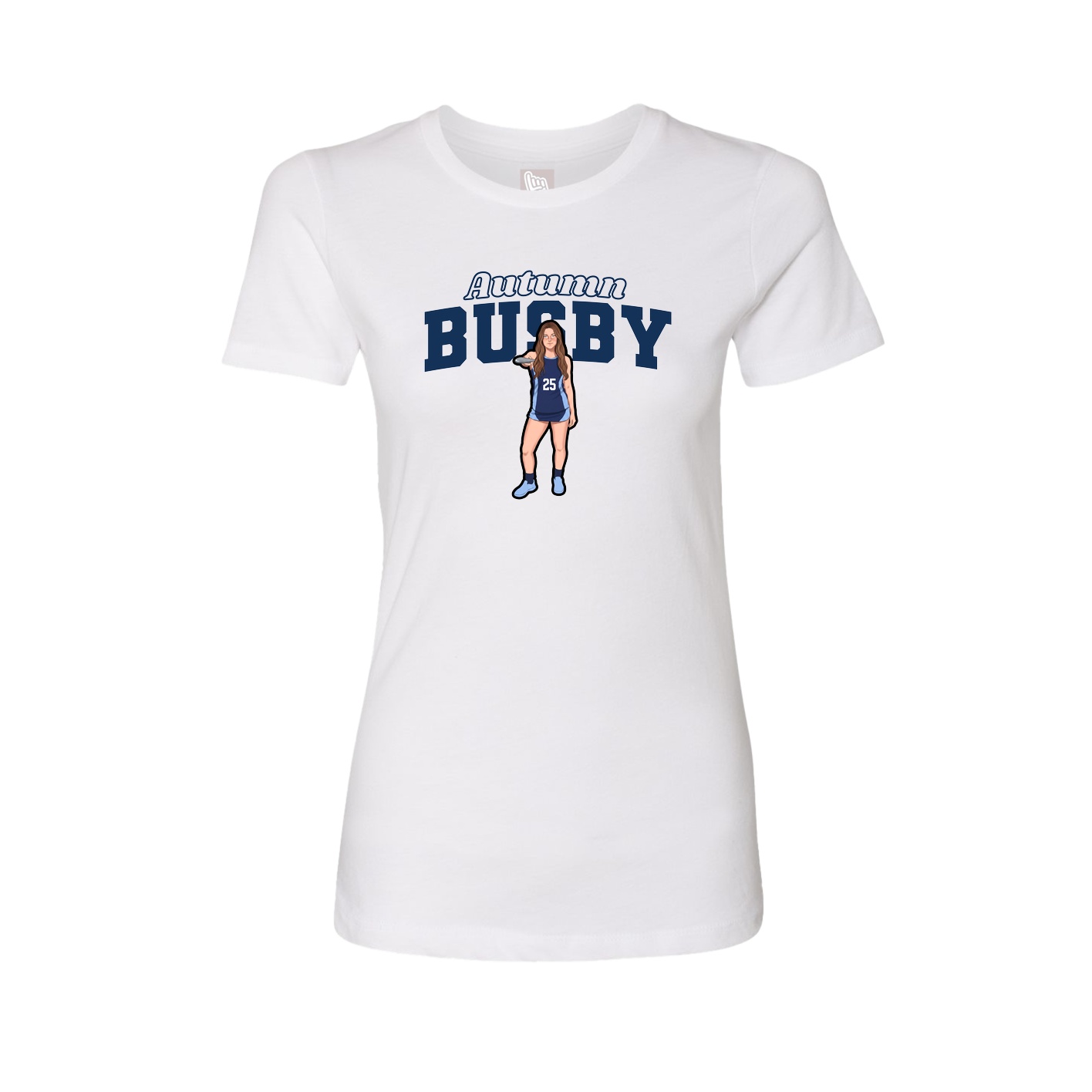 Fitted Women's Tee — Name Arch in White