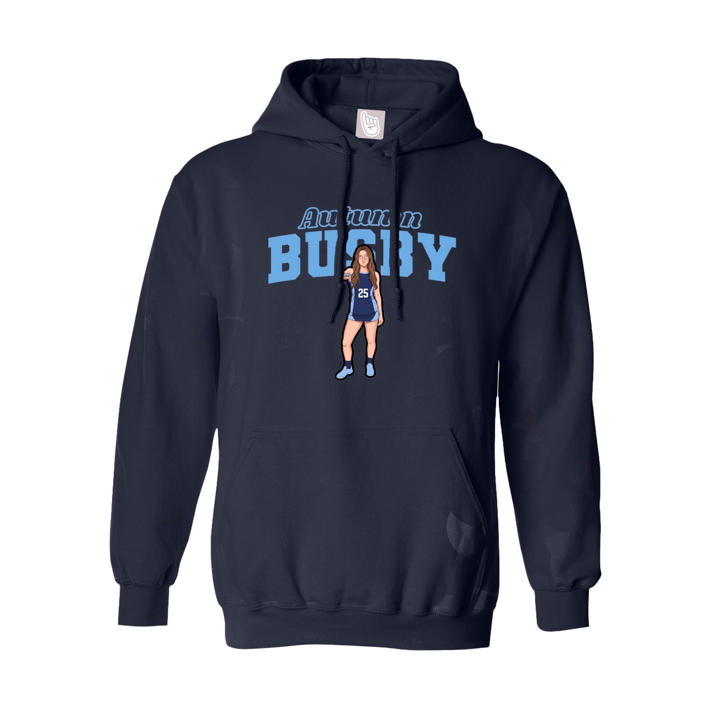 Youth Hoodie — Name Arch in Navy