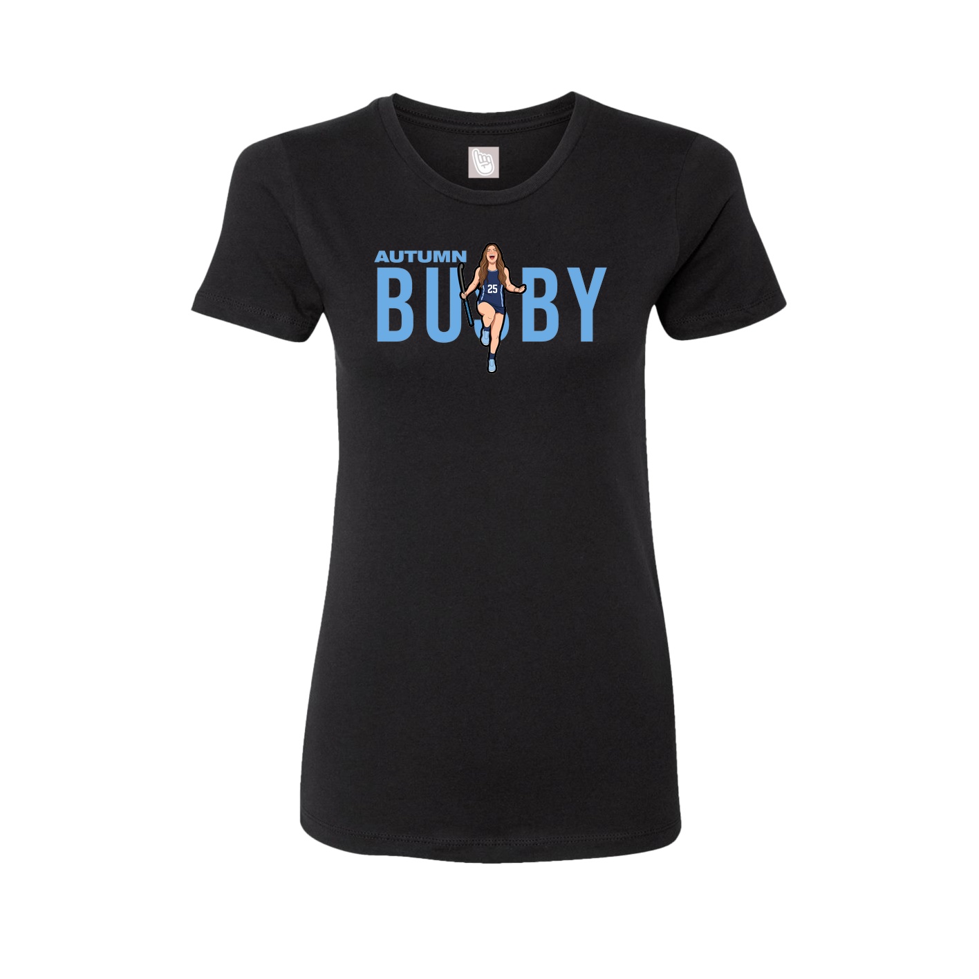 Fitted Women's Tee — Player Name in Black