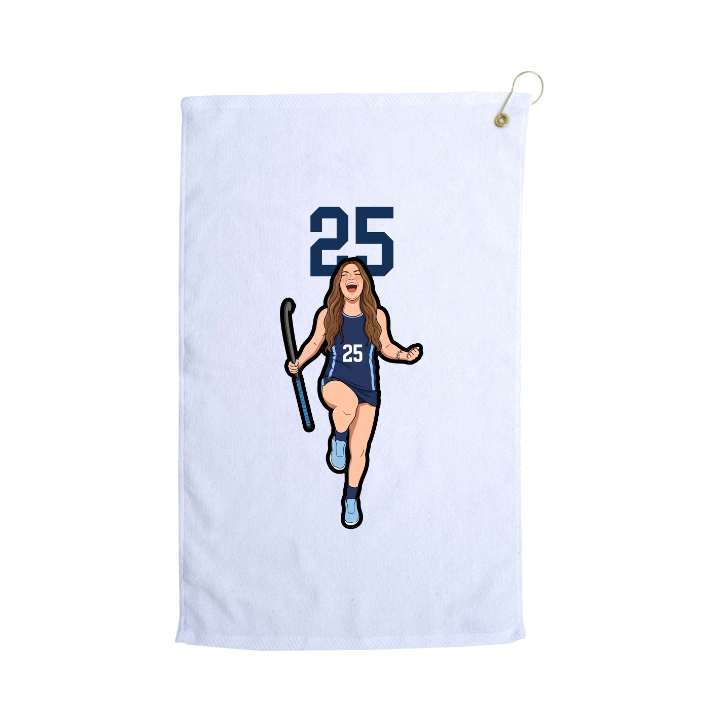 Golf Towel — Number Top in White